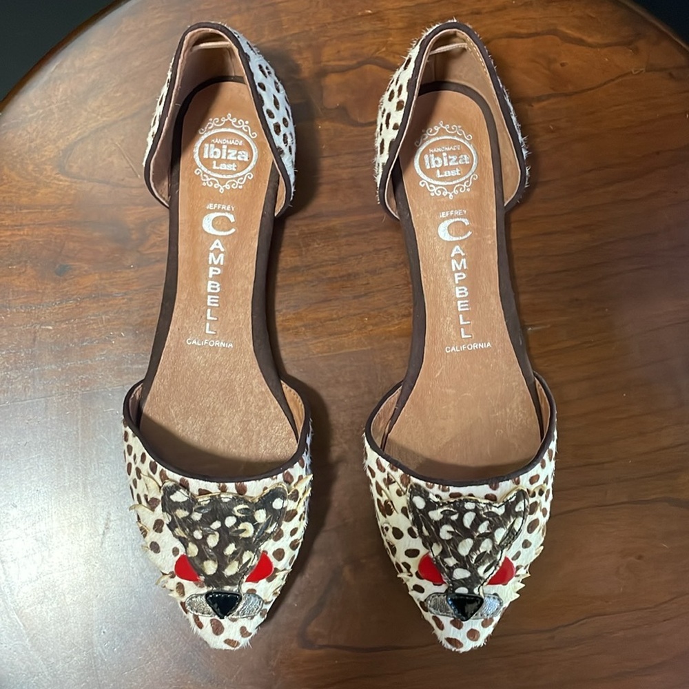 JEFFREY CAMPBELL Face-Jacob Leopard Pony Hair D’Orsay Ballet Flats EUC 7.5 - Picture 4 of 10